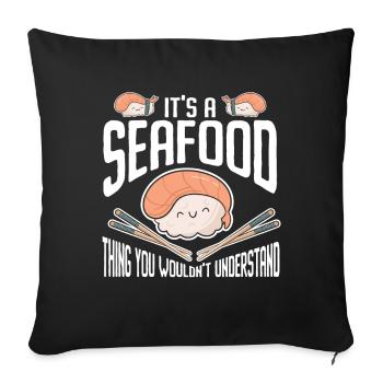 Seafood - Sofa pillowcase 17,3'' x 17,3'' (45 x 45 cm) - black - Front