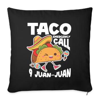 Taco drôle - Housse de coussin décorative 45 x 45 cm - noir - Devant