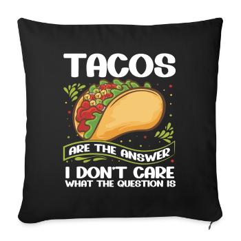 Taco drôle - Housse de coussin décorative 45 x 45 cm - noir - Devant