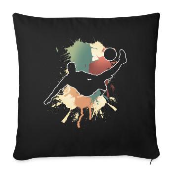Soccer Soccer Players - Sofa pillowcase 17,3'' x 17,3'' (45 x 45 cm) - black - Front