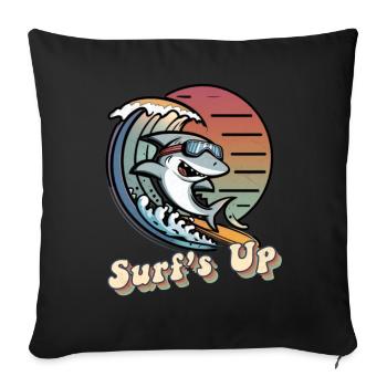 Surfer Shark - Surf’s Up - Housse de coussin décorative 45 x 45 cm - noir - Devant