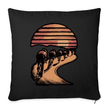 Bicycle Tour Mountains Road Bike Bike Nature Excursion - Sofa pillowcase 17,3'' x 17,3'' (45 x 45 cm) - black - Front