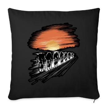 Bicycle Tour Mountains Road Bike Bike Nature Excursion - Sofa pillowcase 17,3'' x 17,3'' (45 x 45 cm) - black - Front