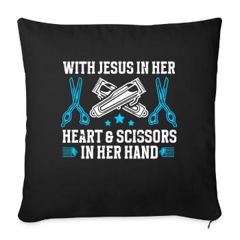 Coiffeuse - Housse de coussin décorative 45 x 45 cm - noir - Devant