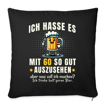 Un design humoristique pour les fans d’anniversaire 60 ans - Housse de coussin décorative 45 x 45 cm - noir - Devant