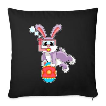 Bunny Easter Diving - Sofa pillowcase 17,3'' x 17,3'' (45 x 45 cm) - black - Front