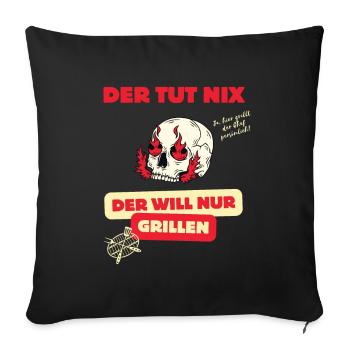 Skull and barbecue saying design - Sofa pillowcase 17,3'' x 17,3'' (45 x 45 cm) - black - Front
