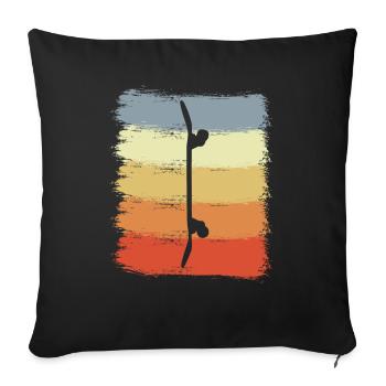 Vintage Skateboard Sketch - Sofa pillowcase 17,3'' x 17,3'' (45 x 45 cm) - black - Front