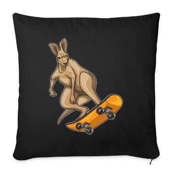 Kangaroo Skater Skateboard Sport - Sofa pillowcase 17,3'' x 17,3'' (45 x 45 cm) - black - Front