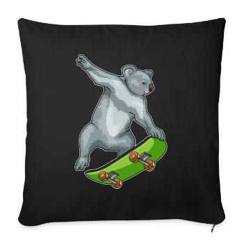 Koala Skater Skateboard Sport - Sofa pillowcase 17,3'' x 17,3'' (45 x 45 cm) - black - Front