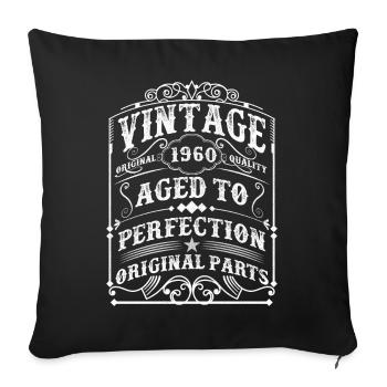 Vintage 1960 Man Myth Legend 62th Birthday shirt - Sofa pillowcase 17,3'' x 17,3'' (45 x 45 cm) - black - Front