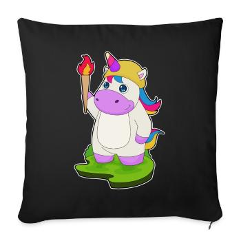 Unicorn Torch - Sofa pillowcase 17,3'' x 17,3'' (45 x 45 cm) - black - Front