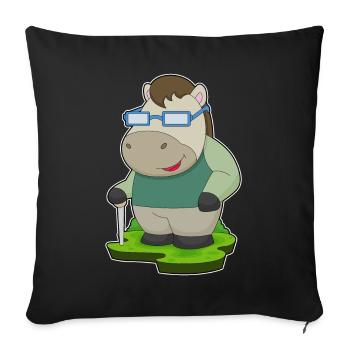 Lunettes pour chevaux - Housse de coussin décorative 45 x 45 cm - noir - Devant