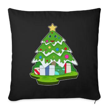 Christmas Tree Christmas Packages - Sofa pillowcase 17,3'' x 17,3'' (45 x 45 cm) - black - Front