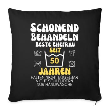 Gentle treatment for 50 years - Sofa pillowcase 17,3'' x 17,3'' (45 x 45 cm) - black - Front