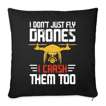 Drone - Sofa pillowcase 17,3'' x 17,3'' (45 x 45 cm) - black - Front