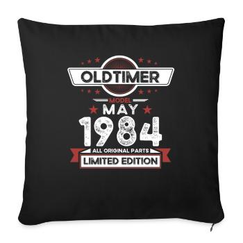 40th Birthday Man Vintage May Vintage 1984 - Sofa pillowcase 17,3'' x 17,3'' (45 x 45 cm) - black - Front