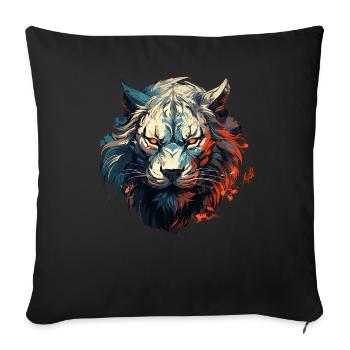 Fashion with a lion's heart - Sofa pillowcase 17,3'' x 17,3'' (45 x 45 cm) - black - Front
