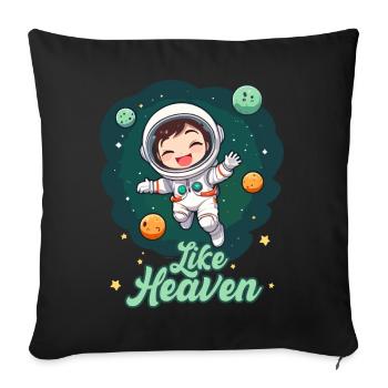 Like Heaven - Astronaut - Sofakissenbezug 45 x 45 cm - Schwarz - Vorne