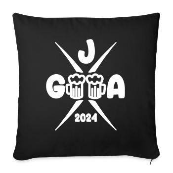 2024 Junggesellenabschied Crew Feier - Sofakissenbezug 45 x 45 cm - Schwarz - Vorne