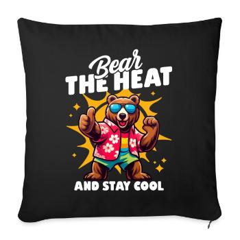 Cool bear with sunglasses and pun saying - Sofa pillowcase 17,3'' x 17,3'' (45 x 45 cm) - black - Front
