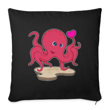 Cœur de pieuvre - Housse de coussin décorative 45 x 45 cm - noir - Devant