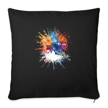 Farbexplosion - Sofakissenbezug 45 x 45 cm - Schwarz - Vorne