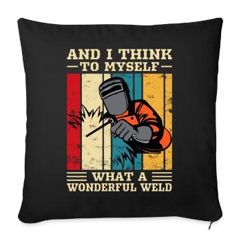 Soudeur de soudage - Housse de coussin décorative 45 x 45 cm - noir - Devant