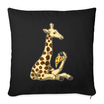 Giraffe Pizza - Sofa pillowcase 17,3'' x 17,3'' (45 x 45 cm) - black - Front