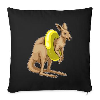 Kangaroo Swimming Swim Ring Summer - Sofa pillowcase 17,3'' x 17,3'' (45 x 45 cm) - black - Front