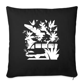 Chemin de fer de dessin animé - Housse de coussin décorative 45 x 45 cm - noir - Devant