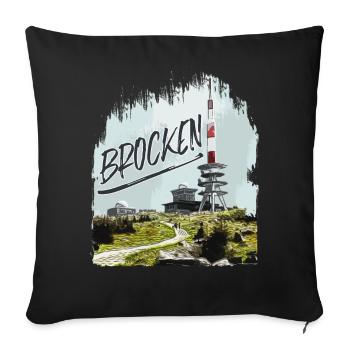 Brocken transmitter and second-hand shop - Sofa pillowcase 17,3'' x 17,3'' (45 x 45 cm) - black - Front