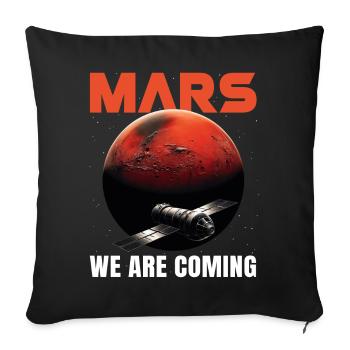 Mars Mission Planète rouge Vaisseau spatial spatial - Housse de coussin décorative 45 x 45 cm - noir - Devant