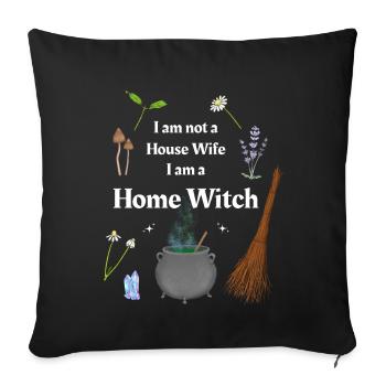 Je ne suis pas une femme au foyer, je suis une sorcière au foyer - Housse de coussin décorative 45 x 45 cm - noir - Devant