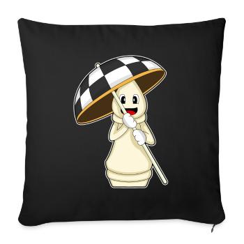 Chess Piece Rook Chess - Sofa pillowcase 17,3'' x 17,3'' (45 x 45 cm) - black - Front