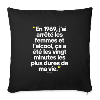 Citation célèbre footballeur - Housse de coussin décorative 45 x 45 cm - noir - Devant