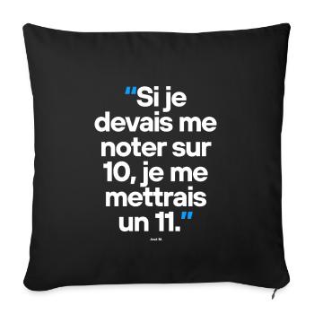 Citation célèbre footballeur coach - Housse de coussin décorative 45 x 45 cm - noir - Devant