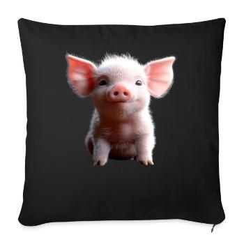 Pig Domestic Pig Pig Piglet Piggy - Sofa pillowcase 17,3'' x 17,3'' (45 x 45 cm) - black - Front