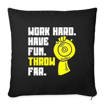 Lancer du disque Athlétisme Lancer du disque - Housse de coussin décorative 45 x 45 cm - noir - Devant