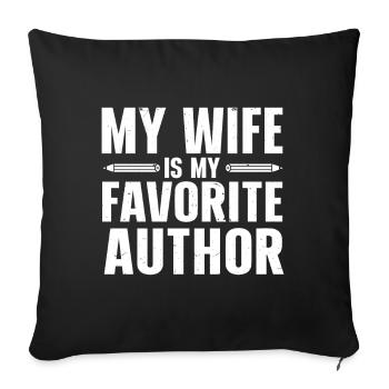 Author Writer - Sofa pillowcase 17,3'' x 17,3'' (45 x 45 cm) - black - Front