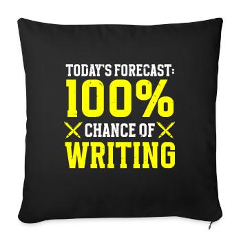 Author Writer - Sofa pillowcase 17,3'' x 17,3'' (45 x 45 cm) - black - Front