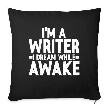 Author Writer - Sofa pillowcase 17,3'' x 17,3'' (45 x 45 cm) - black - Front