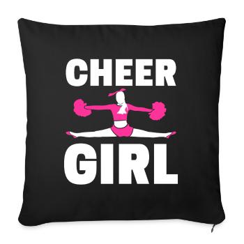 Dépliant de base de pom-pom girl de pom-pom girl - Housse de coussin décorative 45 x 45 cm - noir - Devant