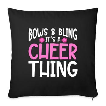 Dépliant de base de pom-pom girl de pom-pom girl - Housse de coussin décorative 45 x 45 cm - noir - Devant