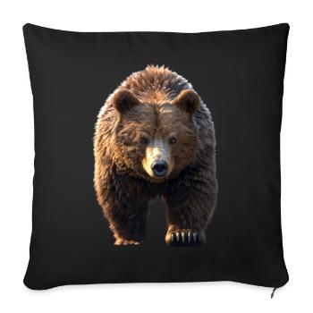 Brown Bear, Grizzly Bear, Bear Brothers, Dad, Wild Bears - Sofa pillowcase 17,3'' x 17,3'' (45 x 45 cm) - black - Front