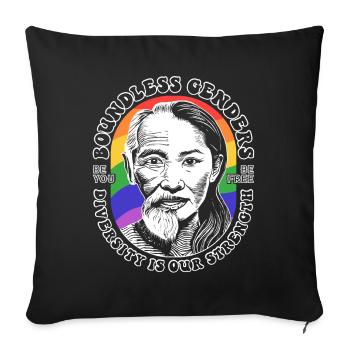 Borderless Genders: LGBTQIA+ Diversity Shirt - Sofa pillowcase 17,3'' x 17,3'' (45 x 45 cm) - black - Front