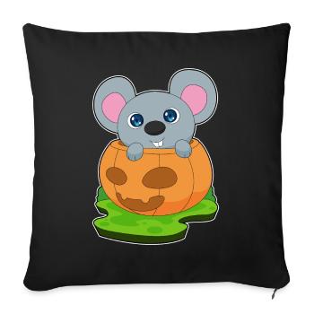 Mouse Halloween Pumpkin - Sofa pillowcase 17,3'' x 17,3'' (45 x 45 cm) - black - Front