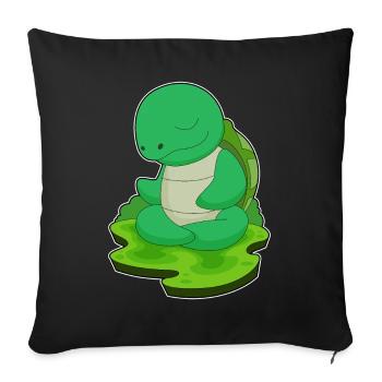 Tortoise Yoga Fitness Meditation - Sofa pillowcase 17,3'' x 17,3'' (45 x 45 cm) - black - Front