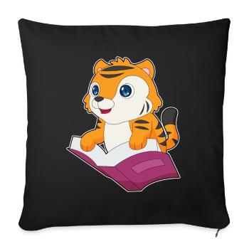Livre du Tigre - Housse de coussin décorative 45 x 45 cm - noir - Devant