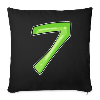 7 - seven green - Sofa pillowcase 17,3'' x 17,3'' (45 x 45 cm) - black - Front